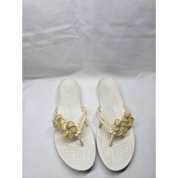 Crocs Isabella Sandals Womens 7 Flip Flops Embellished Iconic Comfort Thong - Picture 1 of 13